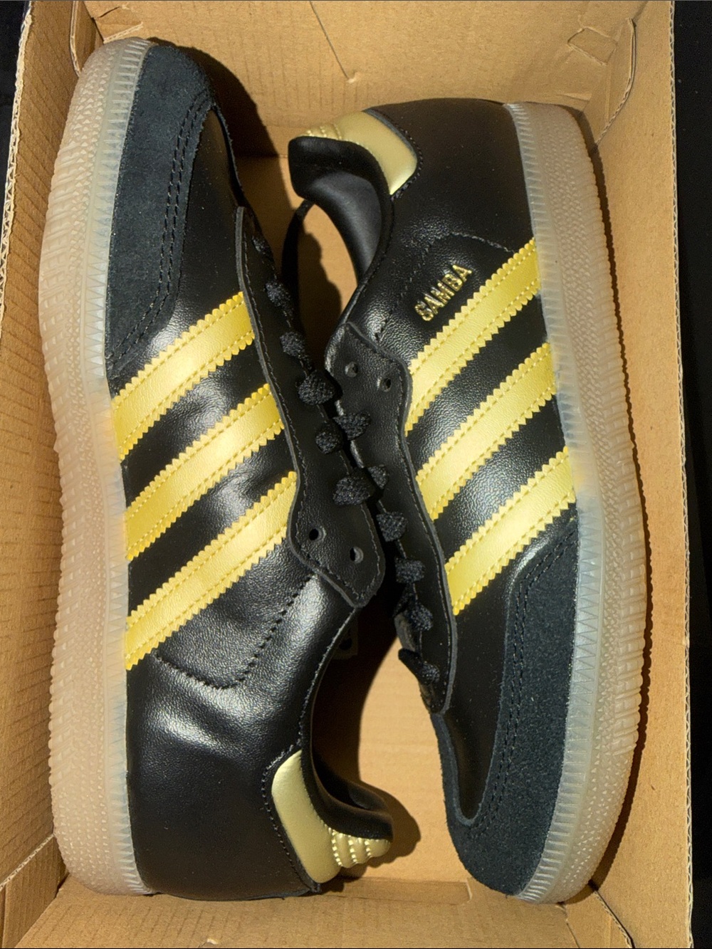 adidas Black and Yellow Samba Sneakers